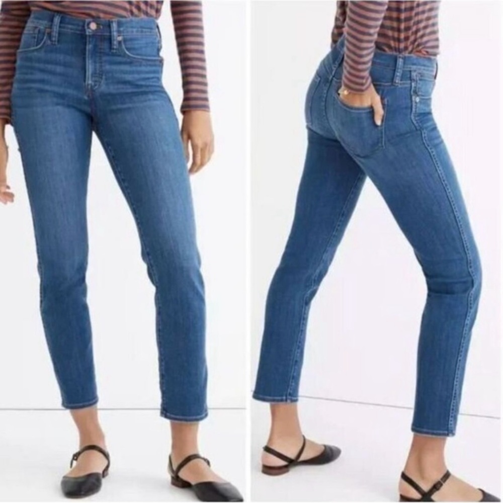 Madewell Mid-Rise Stovepipe Blue Denim  Medium Wash Jeans Women’s Size 26 P